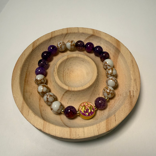 Purple and White Bracelet