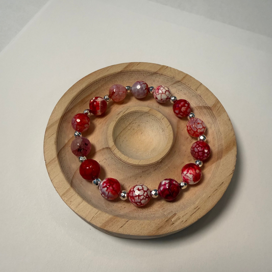 Red Crackle Agate Bracelet