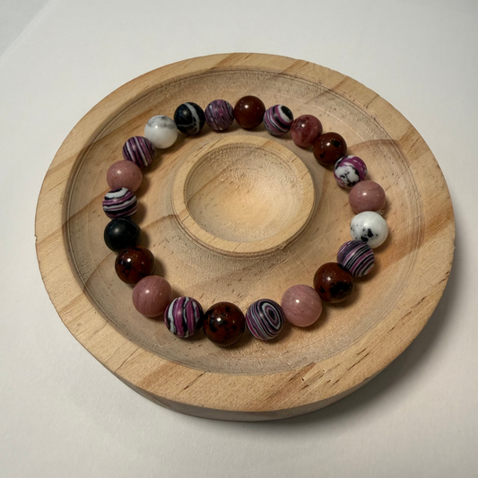 Pink Calcite Mix Bead Bracelet