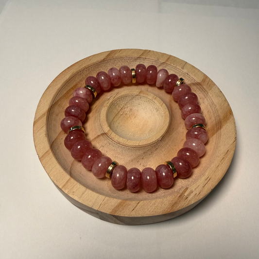 Strawberry Quartz Donut Bracelet