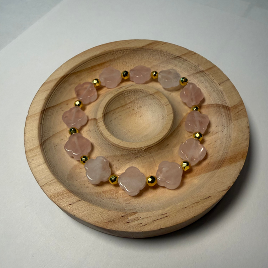 Rose Quartz Clover Bracelet