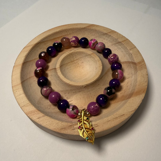 Purple Imperial Jasper and Agate Bracelet