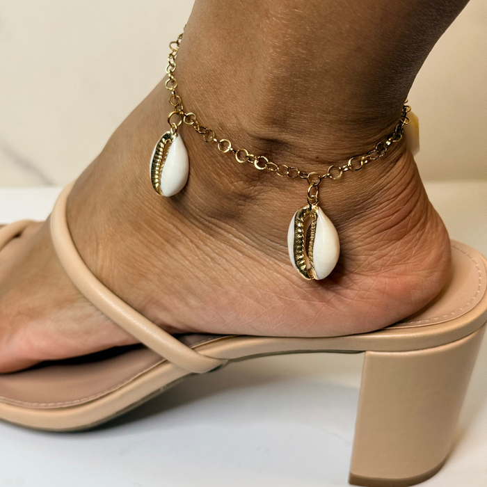 Golden Cowrie Anklet