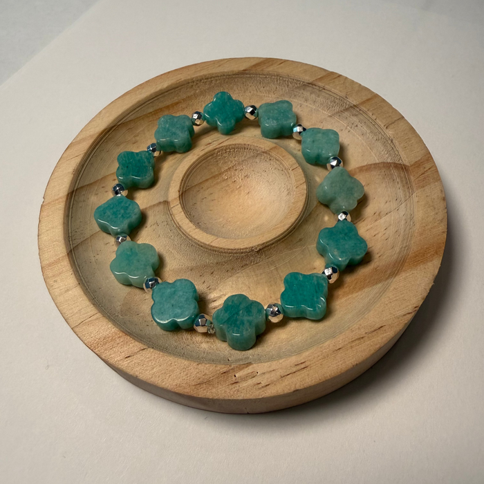 Amazonite Clover Bracelet