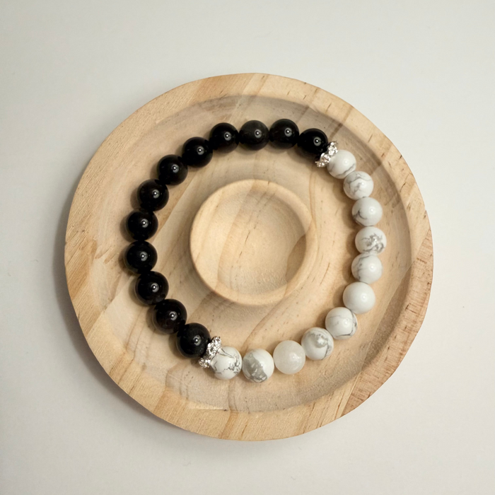 Obsidian & Howlite Bracelet